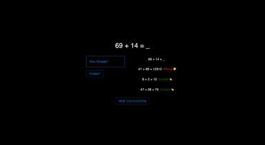 Calculation game